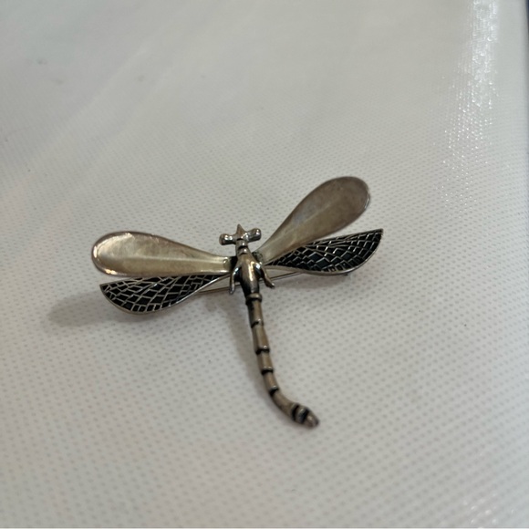 Vintage Sterling Silver 925 Mexico Dragonfly Brooch